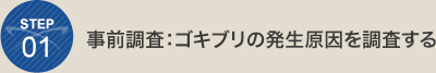 事前調査：ゴキブリの発生原因を調査する